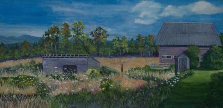 Summertime view of barn