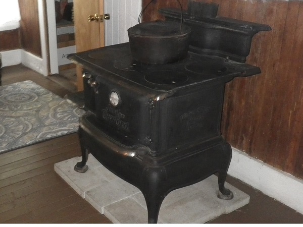 Farmhouse Dining Room Wood Stove